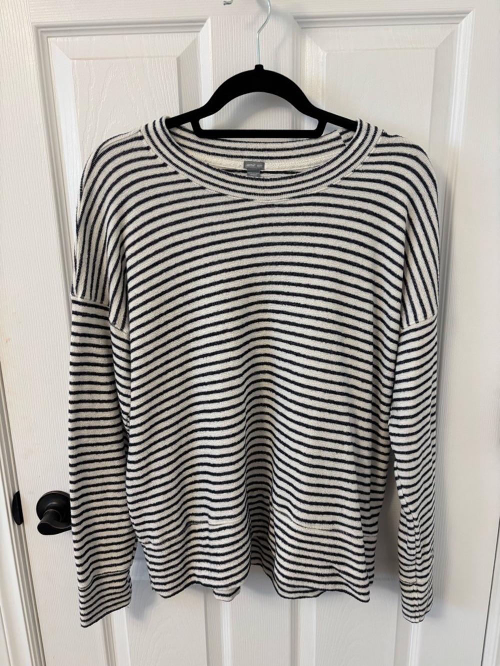 AERIE Navy and White Striped Knit Top